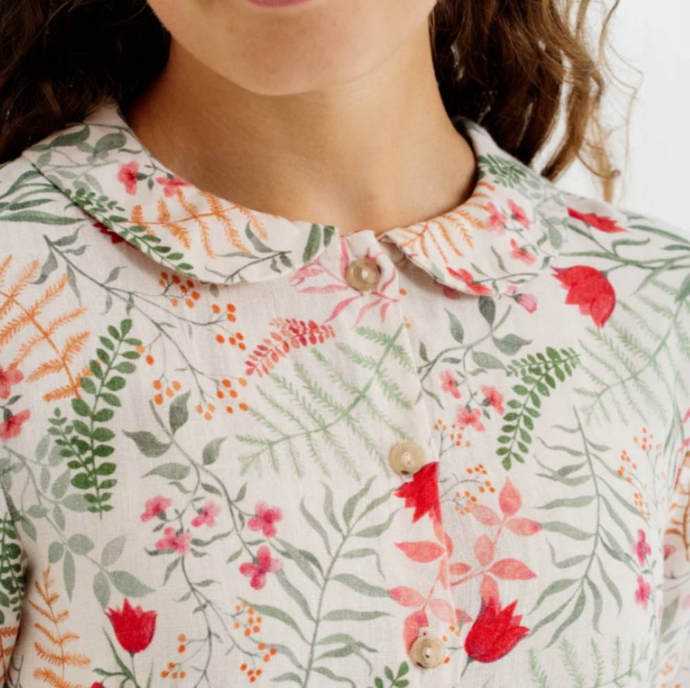 Son de Flor classic dress in whimsical garden print